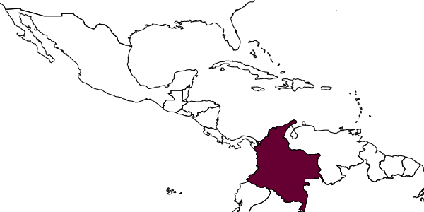 map of Jethsura euthenia     Claridge, 2021