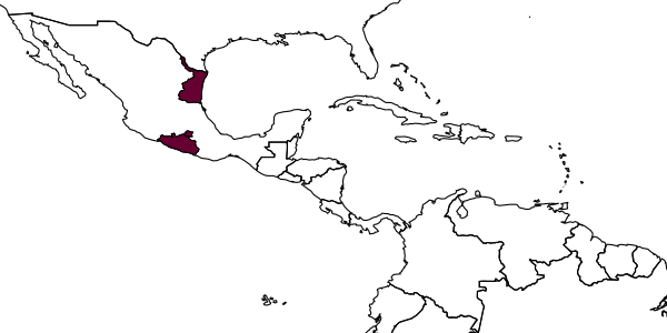 map of Encarsia tetraleurodis     Myartseva & Evans, 2008