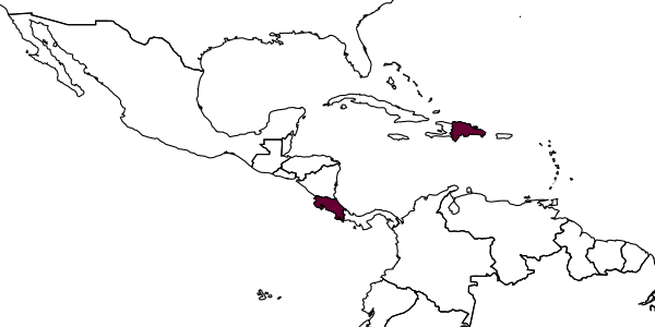 map of Pediobius dolichops     Hansson, 2002