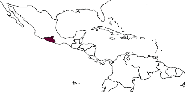 map of Agathirsia capillata     Pucci & Sharkey, 2004