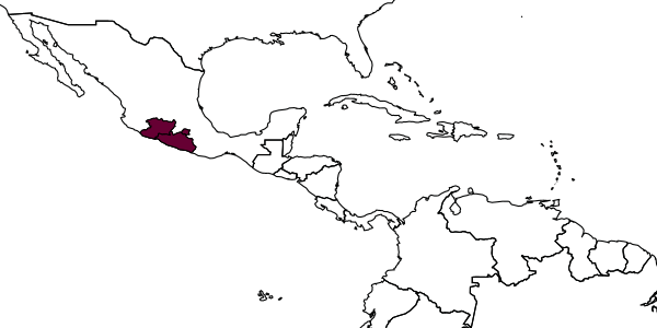 map of Protandrena unimaculata     Timberlake, 1976