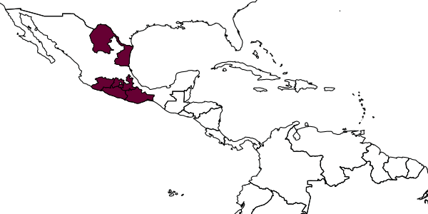 map of Triaspis azteca     Martin, 1952